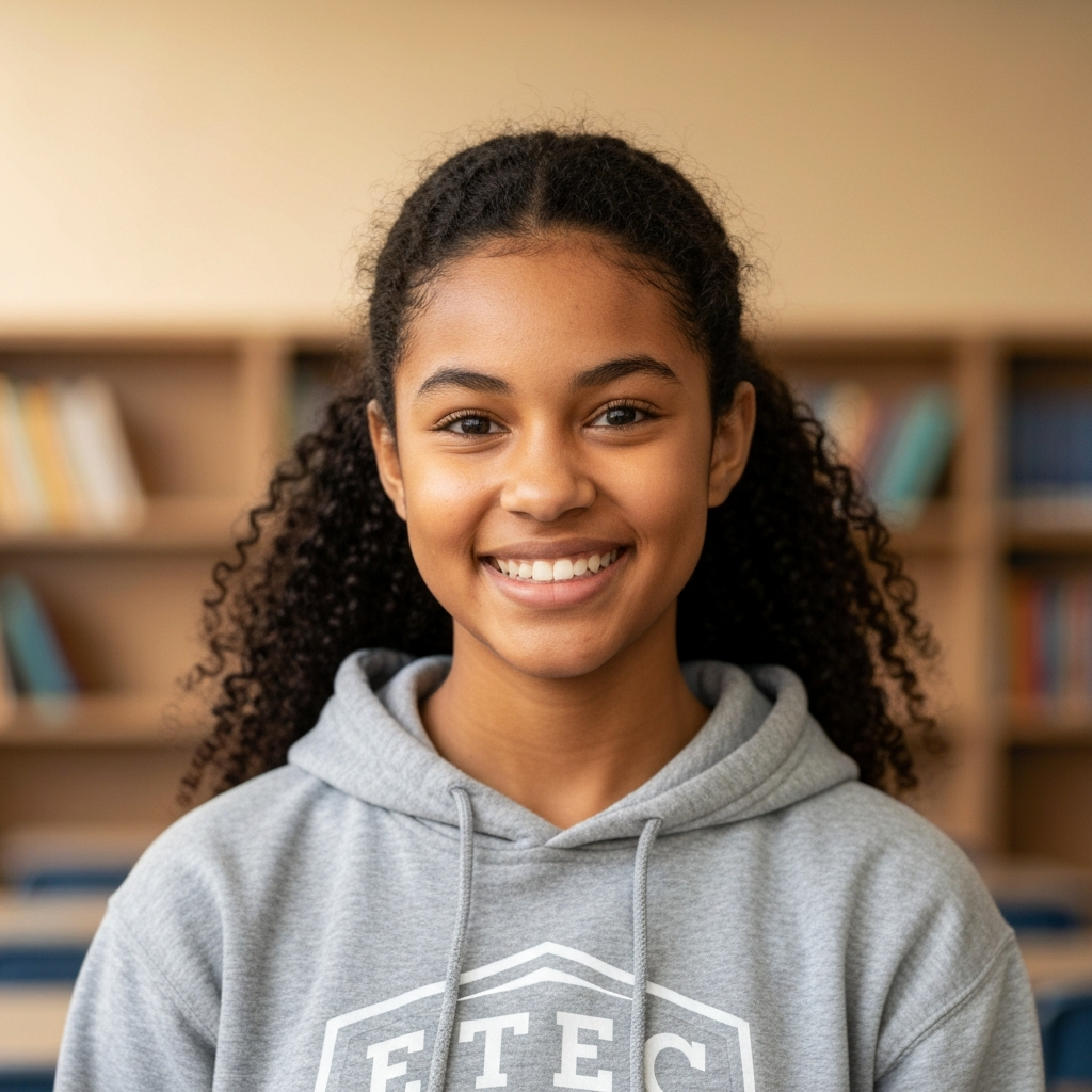 Foto de Ana Clara, aluna aprovada em Administração na ETEC